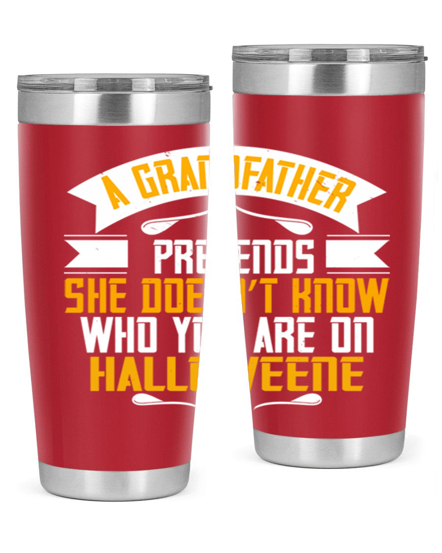 A stylish 96# Grandma Tumbler made of stainless steel, featuring a drink-thru lid and vibrant design, perfect for hot and cold beverages.