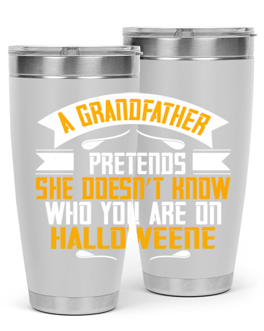 A stylish 96# Grandma Tumbler made of stainless steel, featuring a drink-thru lid and vibrant design, perfect for hot and cold beverages.