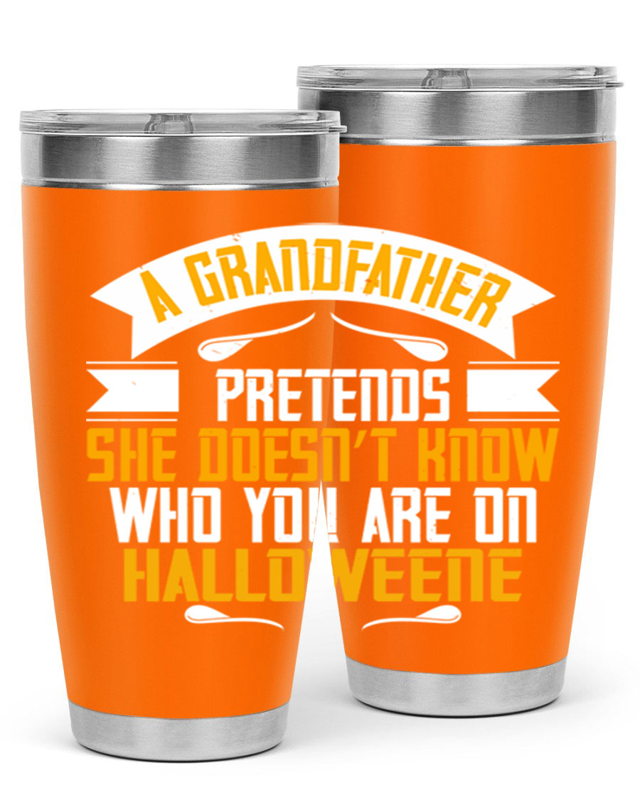 A stylish 96# Grandma Tumbler made of stainless steel, featuring a drink-thru lid and vibrant design, perfect for hot and cold beverages.