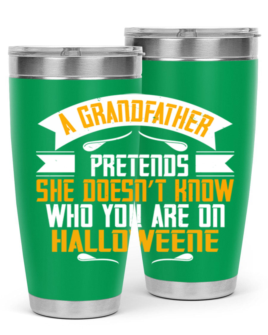 A stylish 96# Grandma Tumbler made of stainless steel, featuring a drink-thru lid and vibrant design, perfect for hot and cold beverages.