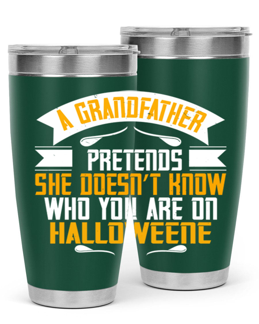 A stylish 96# Grandma Tumbler made of stainless steel, featuring a drink-thru lid and vibrant design, perfect for hot and cold beverages.