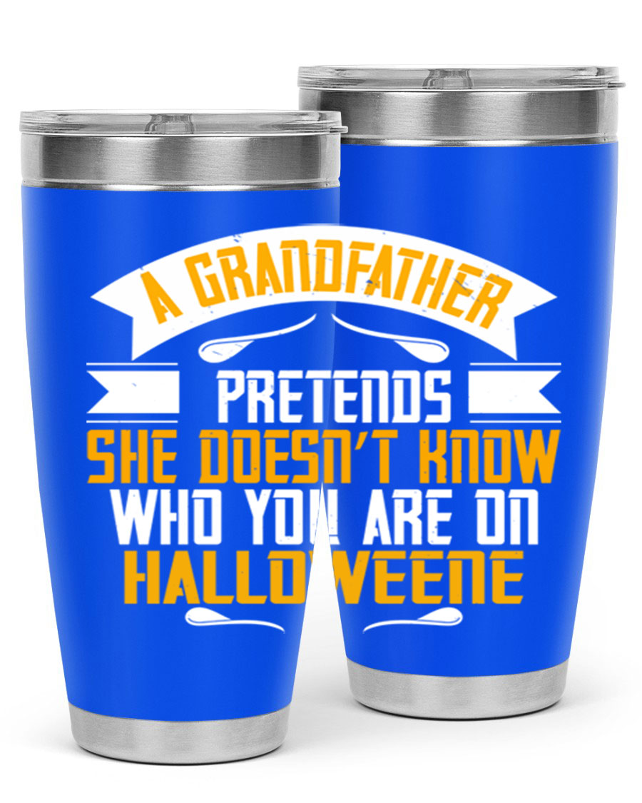 A stylish 96# Grandma Tumbler made of stainless steel, featuring a drink-thru lid and vibrant design, perfect for hot and cold beverages.
