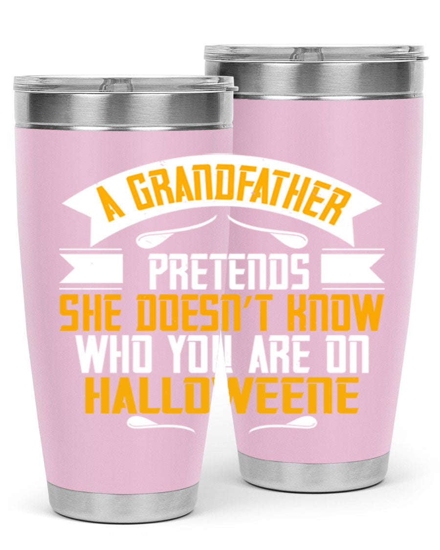 A stylish 96# Grandma Tumbler made of stainless steel, featuring a drink-thru lid and vibrant design, perfect for hot and cold beverages.