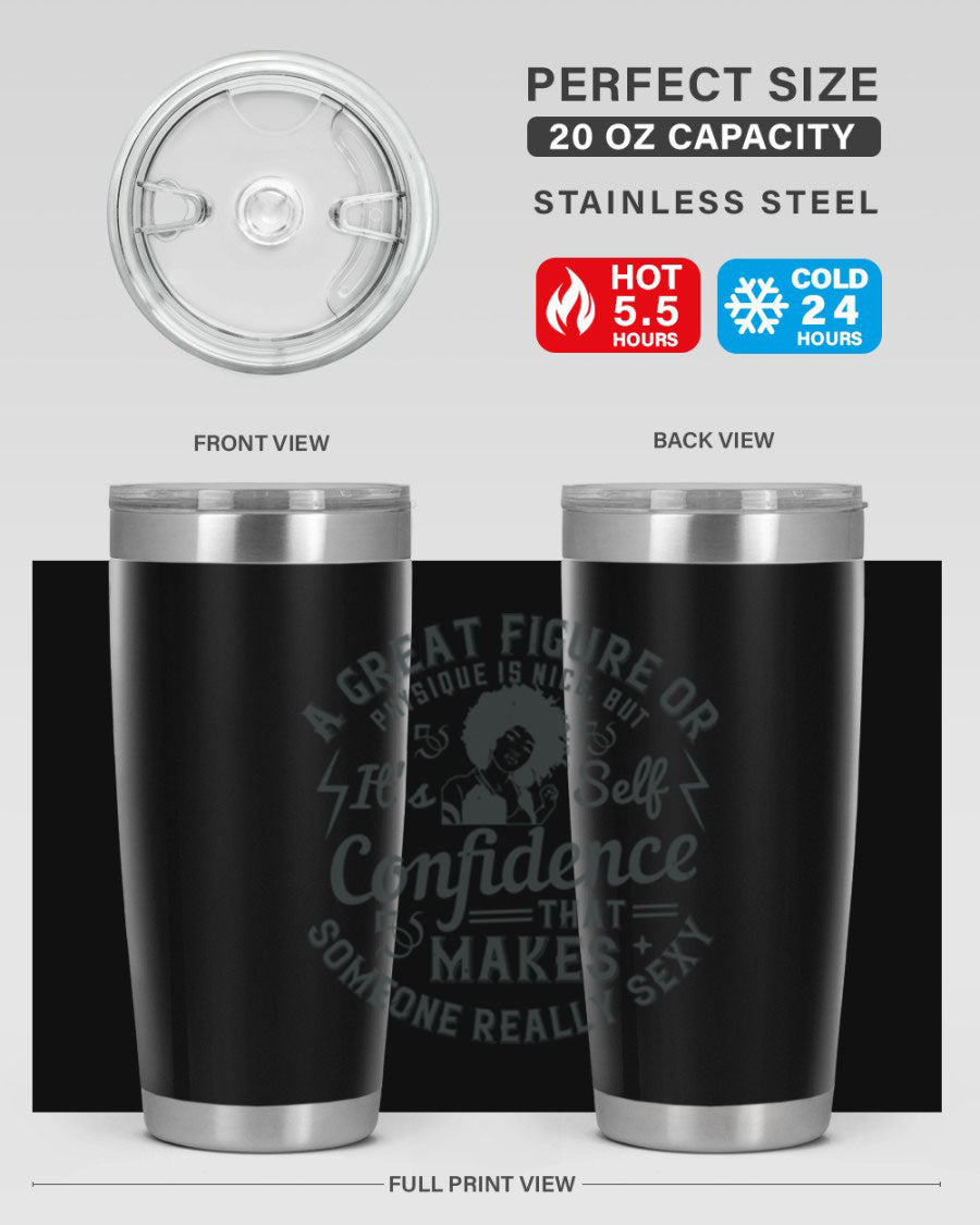A stylish 20oz and 30oz stainless steel tumbler with a drink-thru lid, showcasing a sleek design perfect for hot and cold beverages.
