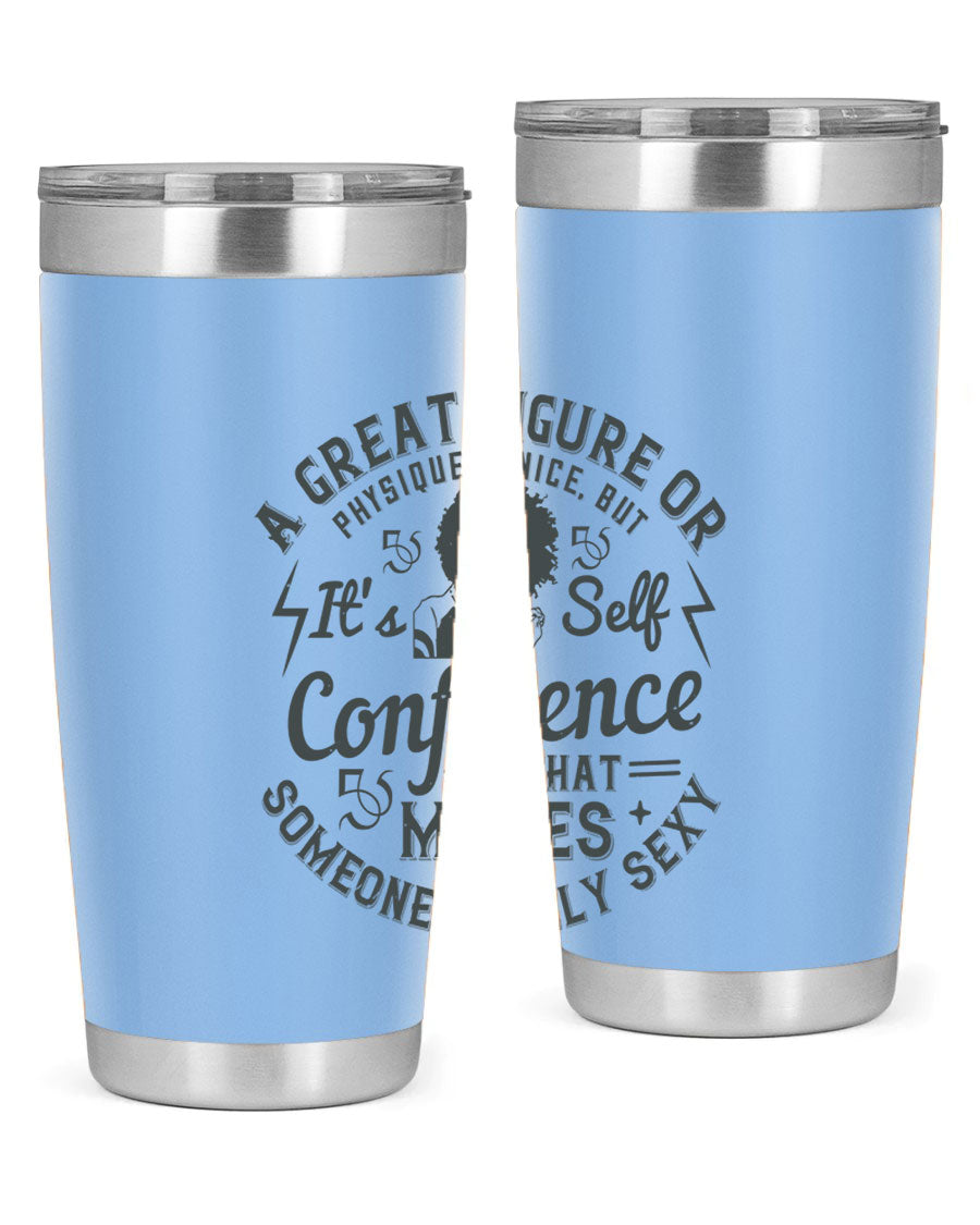 A stylish 20oz and 30oz stainless steel tumbler with a drink-thru lid, showcasing a sleek design perfect for hot and cold beverages.