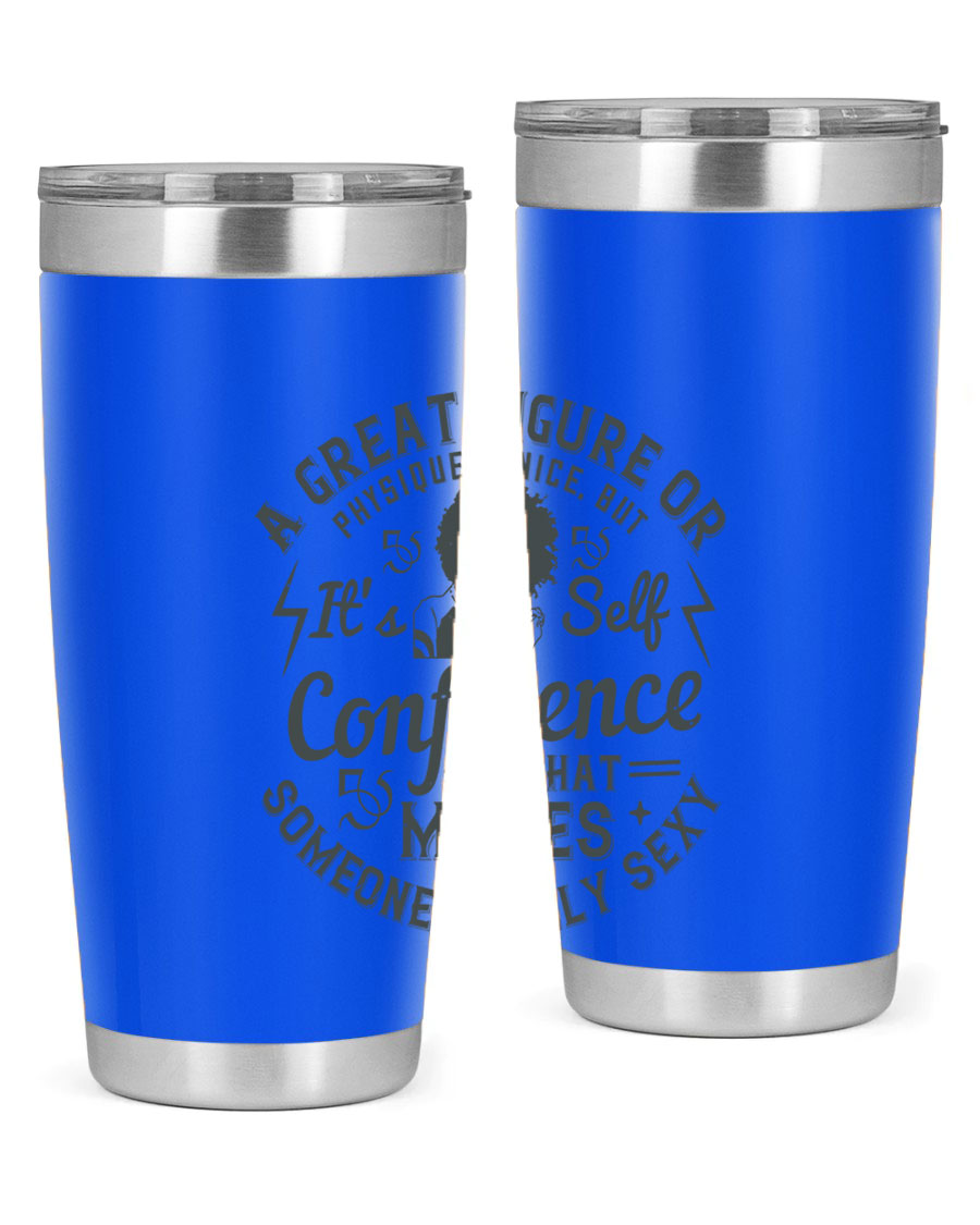 A stylish 20oz and 30oz stainless steel tumbler with a drink-thru lid, showcasing a sleek design perfect for hot and cold beverages.