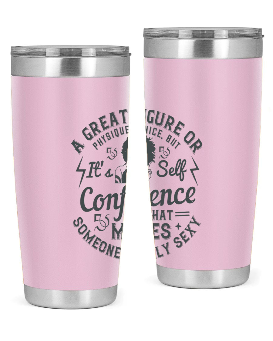 A stylish 20oz and 30oz stainless steel tumbler with a drink-thru lid, showcasing a sleek design perfect for hot and cold beverages.