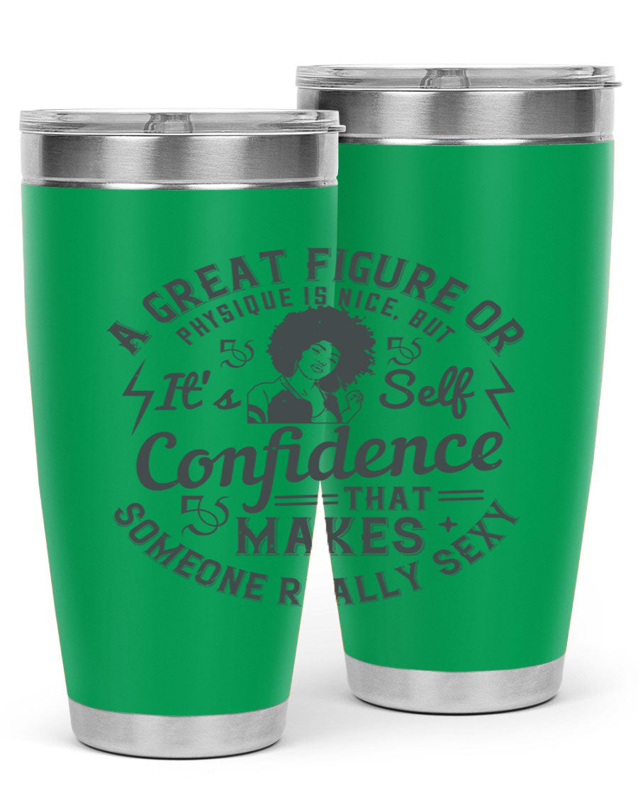 A stylish 20oz and 30oz stainless steel tumbler with a drink-thru lid, showcasing a sleek design perfect for hot and cold beverages.