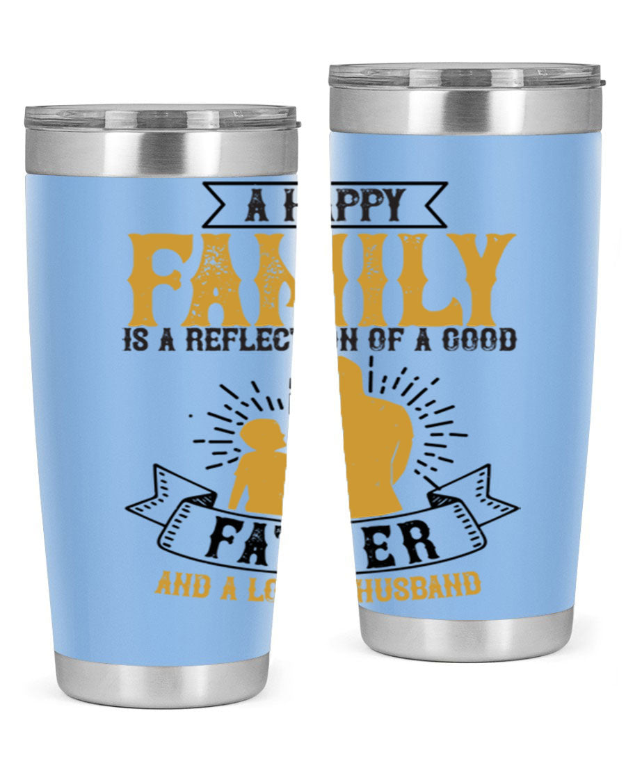 A 20oz and 30oz stainless steel tumbler featuring a design celebrating family love, perfect for fathers and husbands.