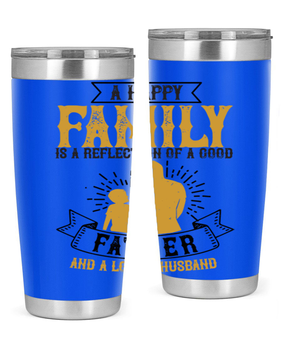 A 20oz and 30oz stainless steel tumbler featuring a design celebrating family love, perfect for fathers and husbands.