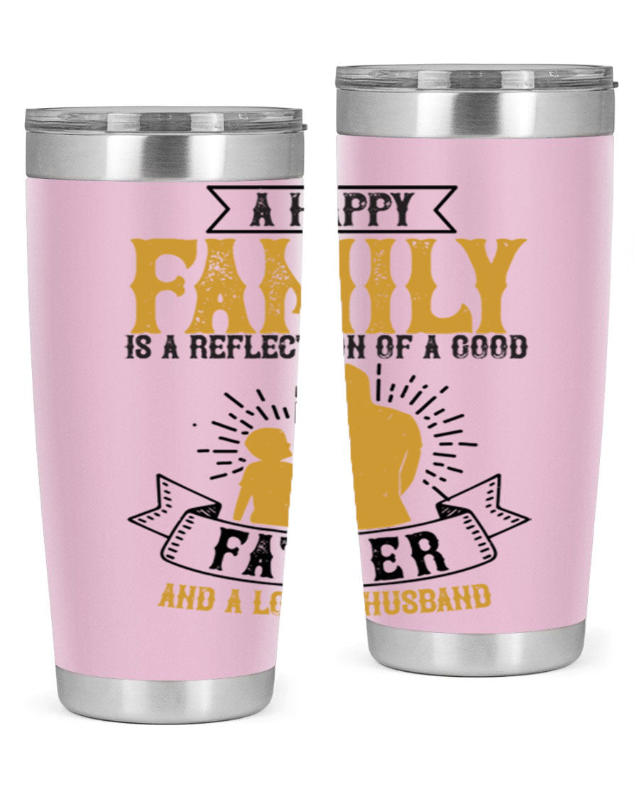 A 20oz and 30oz stainless steel tumbler featuring a design celebrating family love, perfect for fathers and husbands.