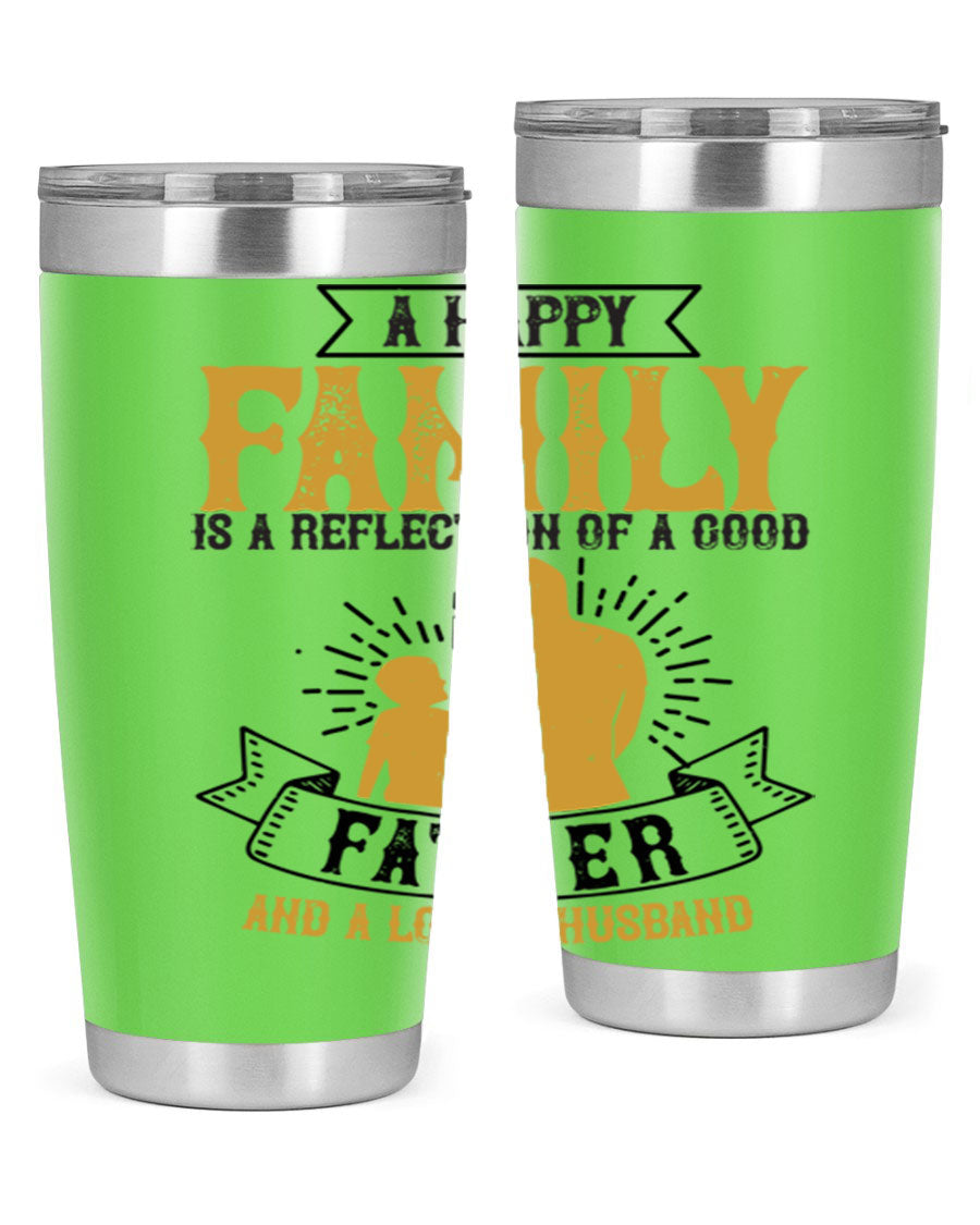 A 20oz and 30oz stainless steel tumbler featuring a design celebrating family love, perfect for fathers and husbands.