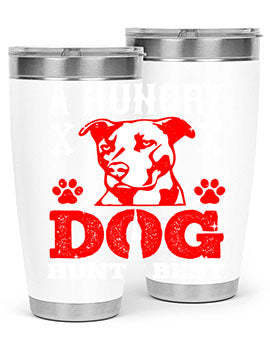 A Hungry Dog Hunts Best Style 198# Tumbler in stainless steel with a vibrant design, perfect for hot and cold beverages.