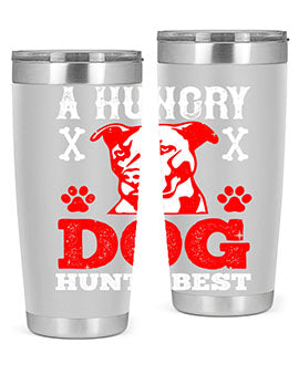 A Hungry Dog Hunts Best Style 198# Tumbler in stainless steel with a vibrant design, perfect for hot and cold beverages.