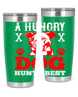 A Hungry Dog Hunts Best Style 198# Tumbler in stainless steel with a vibrant design, perfect for hot and cold beverages.