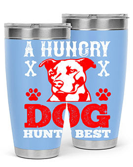 A Hungry Dog Hunts Best Style 198# Tumbler in stainless steel with a vibrant design, perfect for hot and cold beverages.