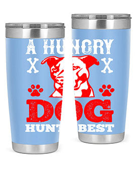 A Hungry Dog Hunts Best Style 198# Tumbler in stainless steel with a vibrant design, perfect for hot and cold beverages.
