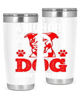 A Hungry Dog Hunts Best Style 198# Tumbler in stainless steel with a vibrant design, perfect for hot and cold beverages.