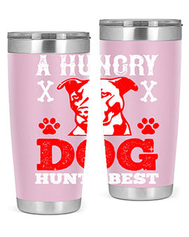 A Hungry Dog Hunts Best Style 198# Tumbler in stainless steel with a vibrant design, perfect for hot and cold beverages.