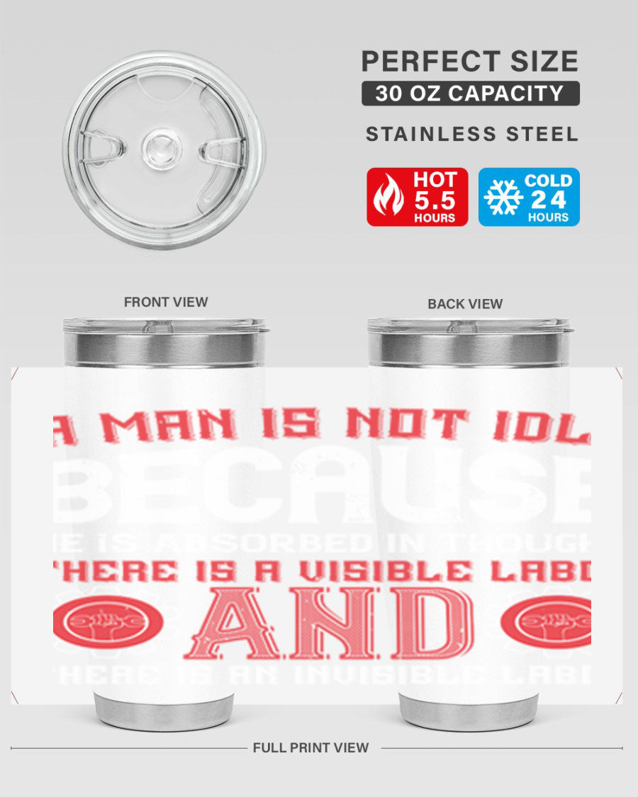 A stylish 20oz and 30oz stainless steel tumbler with a copper lining, showcasing a press-in lid and modern design, perfect for hot and cold beverages.