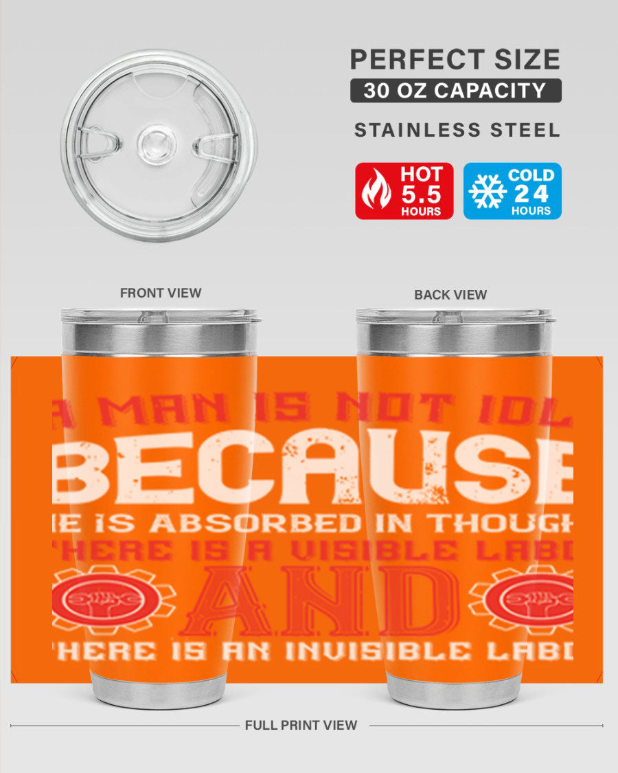 A stylish 20oz and 30oz stainless steel tumbler with a copper lining, showcasing a press-in lid and modern design, perfect for hot and cold beverages.