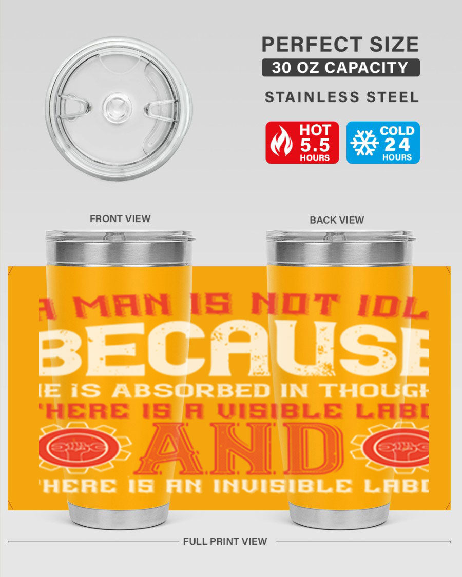 A stylish 20oz and 30oz stainless steel tumbler with a copper lining, showcasing a press-in lid and modern design, perfect for hot and cold beverages.