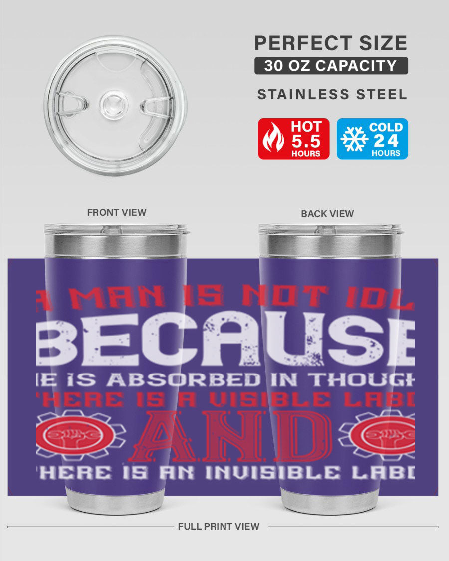 A stylish 20oz and 30oz stainless steel tumbler with a copper lining, showcasing a press-in lid and modern design, perfect for hot and cold beverages.