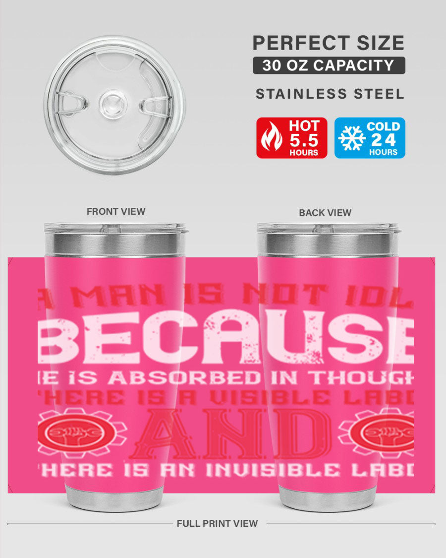 A stylish 20oz and 30oz stainless steel tumbler with a copper lining, showcasing a press-in lid and modern design, perfect for hot and cold beverages.