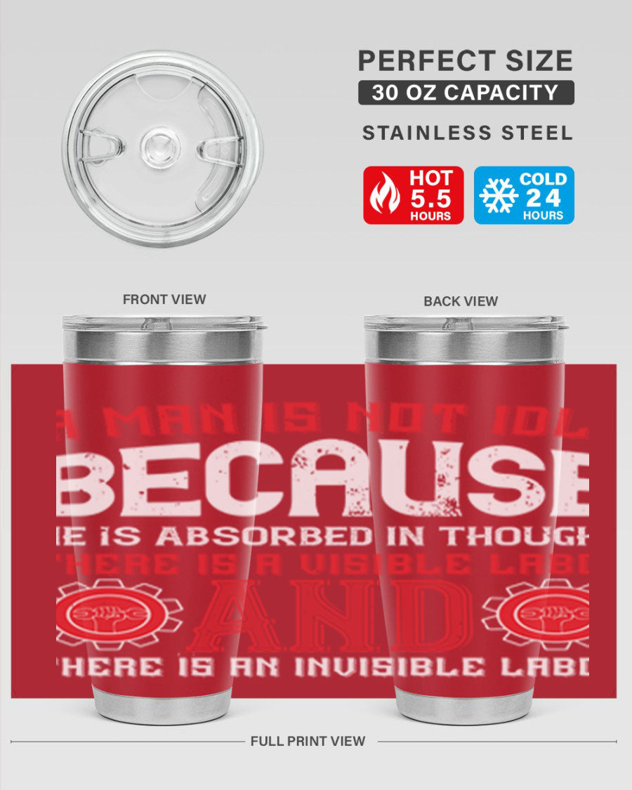 A stylish 20oz and 30oz stainless steel tumbler with a copper lining, showcasing a press-in lid and modern design, perfect for hot and cold beverages.