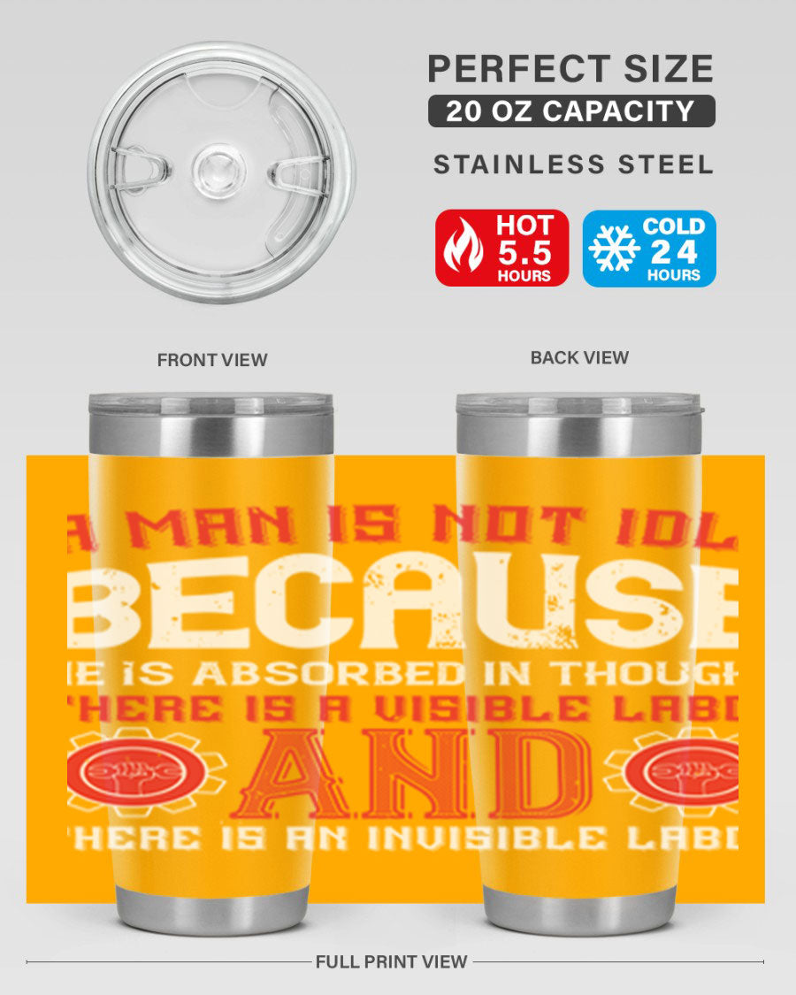 A stylish 20oz and 30oz stainless steel tumbler with a copper lining, showcasing a press-in lid and modern design, perfect for hot and cold beverages.