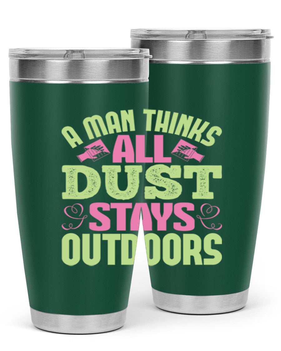 A stylish 20oz stainless steel tumbler with a double wall vacuum design, featuring a drink-thru lid and a modern print, perfect for hot and cold beverages.