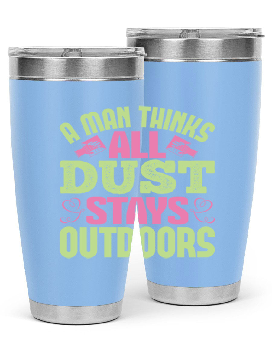 A stylish 20oz stainless steel tumbler with a double wall vacuum design, featuring a drink-thru lid and a modern print, perfect for hot and cold beverages.