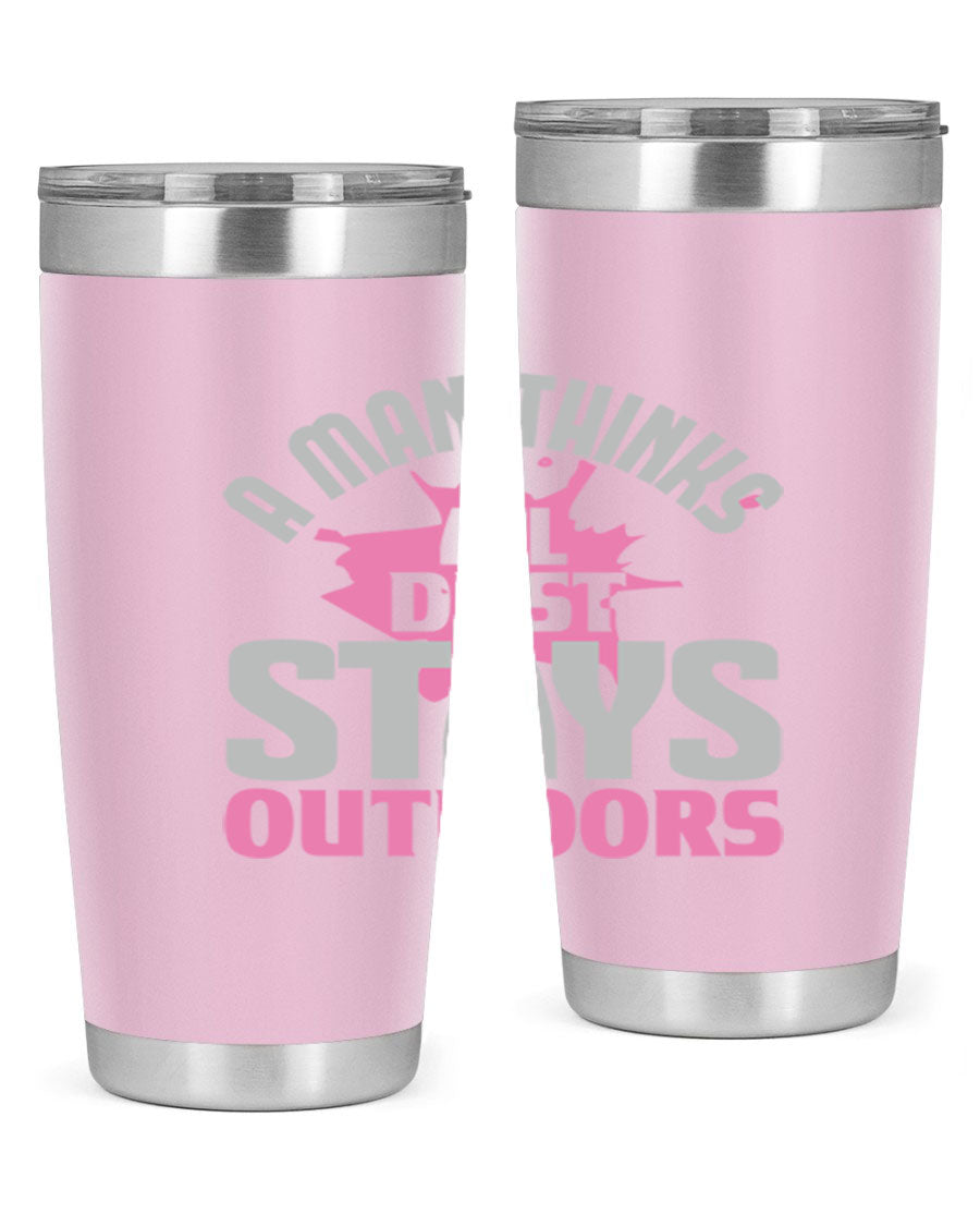 A stylish 20oz stainless steel tumbler with a humorous design, featuring double wall vacuum insulation and a drink-thru lid.