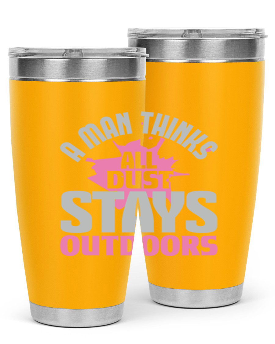 A stylish 20oz stainless steel tumbler with a humorous design, featuring double wall vacuum insulation and a drink-thru lid.