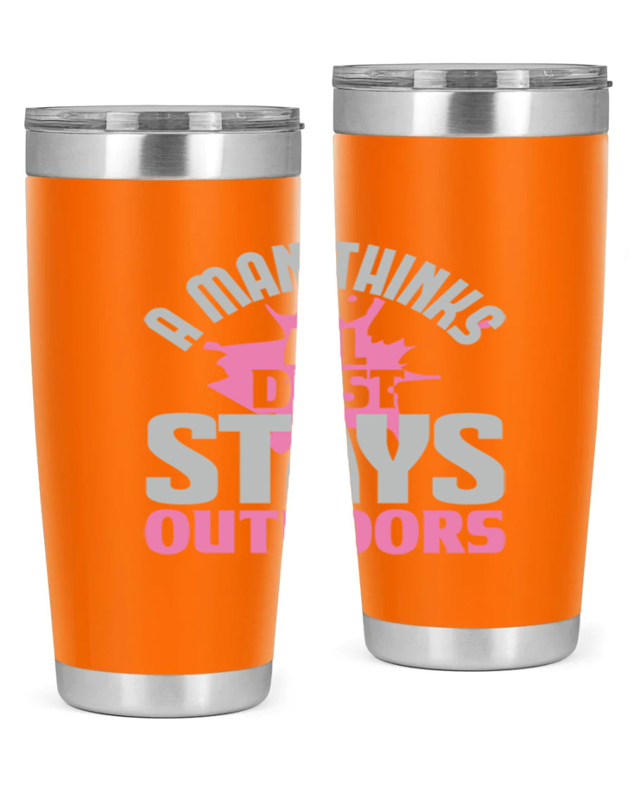 A stylish 20oz stainless steel tumbler with a humorous design, featuring double wall vacuum insulation and a drink-thru lid.
