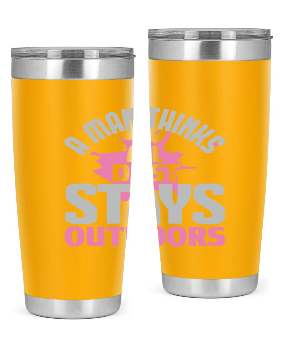 A stylish 20oz stainless steel tumbler with a humorous design, featuring double wall vacuum insulation and a drink-thru lid.