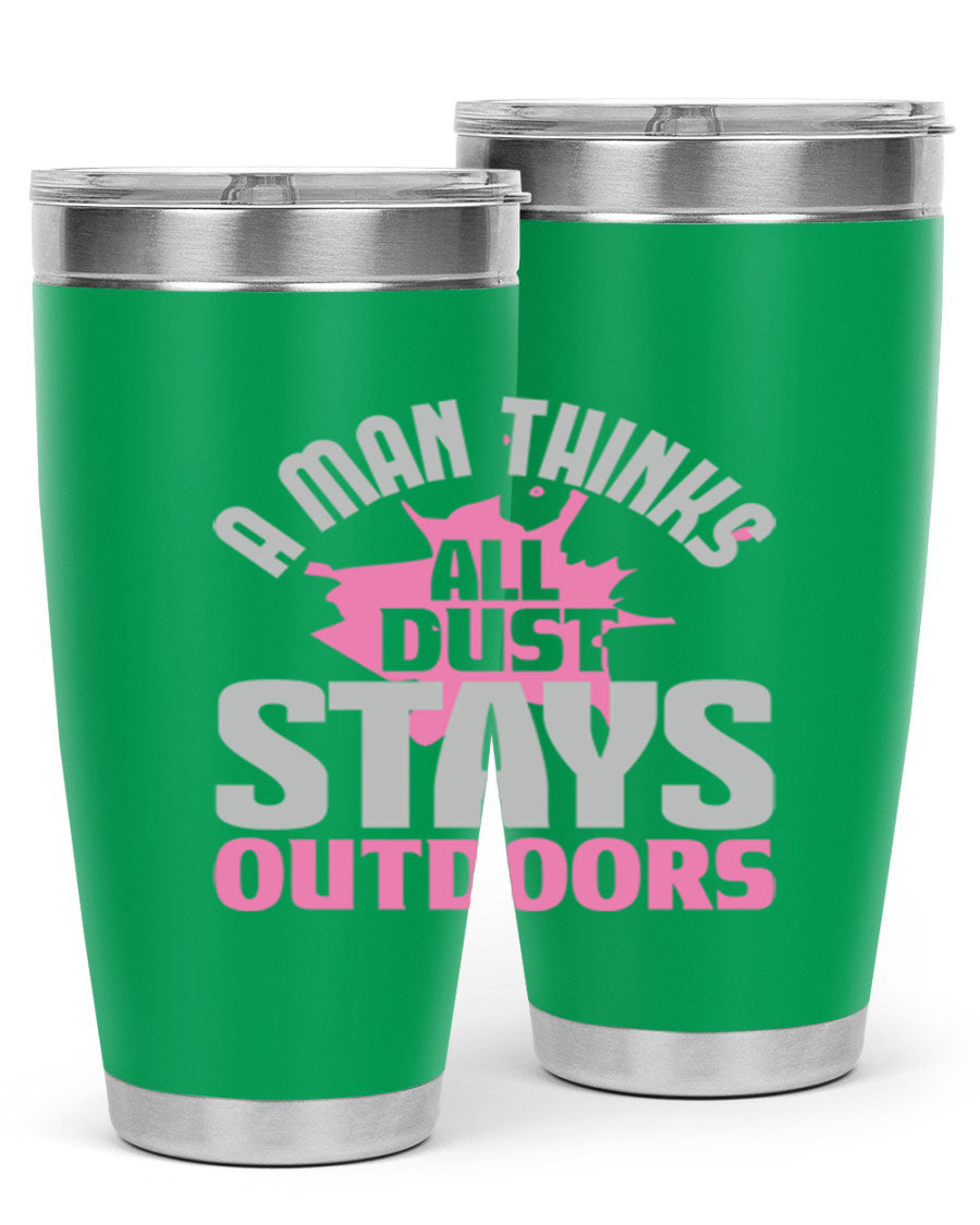 A stylish 20oz stainless steel tumbler with a humorous design, featuring double wall vacuum insulation and a drink-thru lid.
