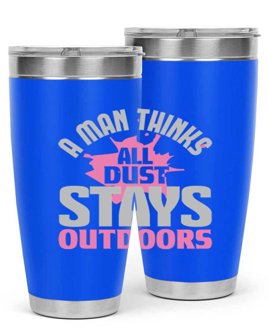 A stylish 20oz stainless steel tumbler with a humorous design, featuring double wall vacuum insulation and a drink-thru lid.