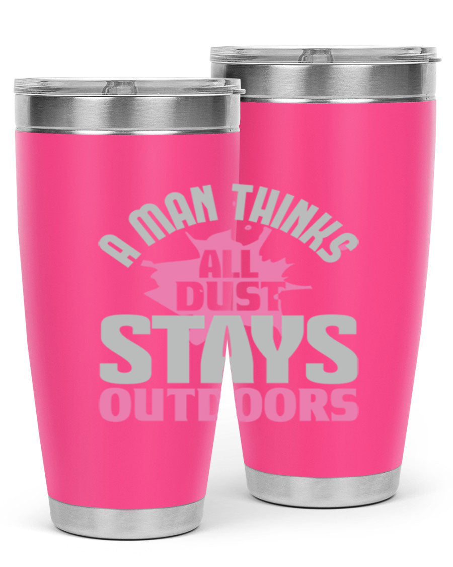 A stylish 20oz stainless steel tumbler with a humorous design, featuring double wall vacuum insulation and a drink-thru lid.