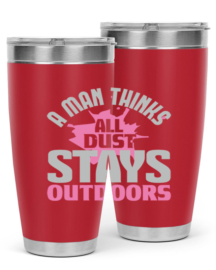 A stylish 20oz stainless steel tumbler with a humorous design, featuring double wall vacuum insulation and a drink-thru lid.