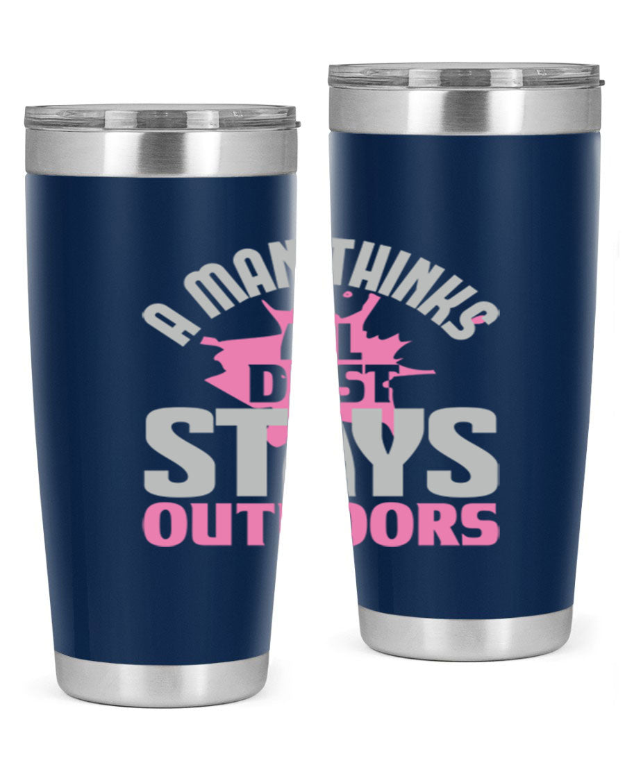 A stylish 20oz stainless steel tumbler with a humorous design, featuring double wall vacuum insulation and a drink-thru lid.