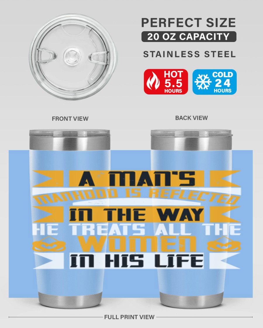 A stylish 20oz stainless steel tumbler with a press-in lid, showcasing a modern design and copper lining, perfect for hot and cold beverages.