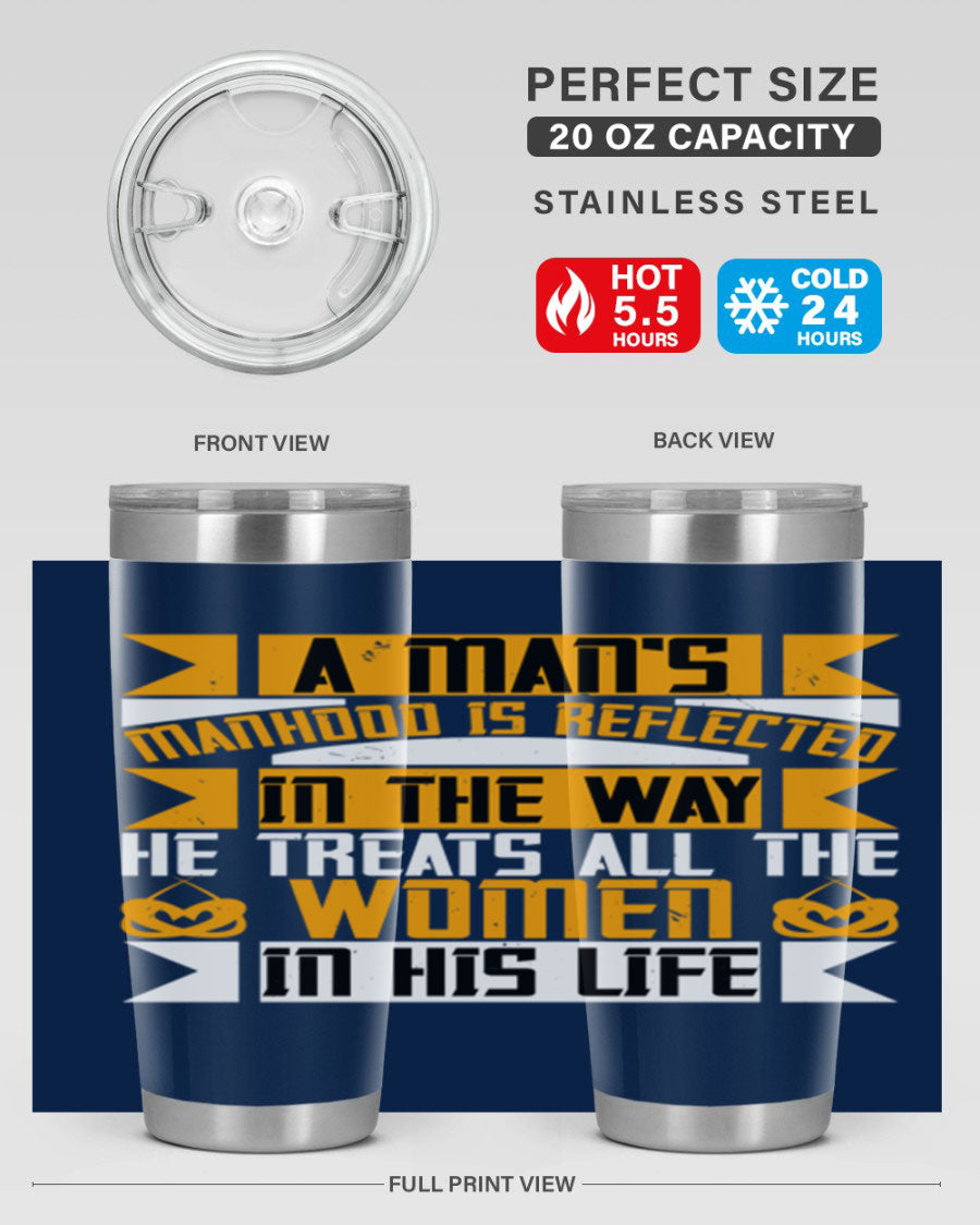 A stylish 20oz stainless steel tumbler with a press-in lid, showcasing a modern design and copper lining, perfect for hot and cold beverages.