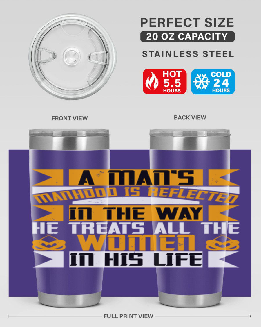 A stylish 20oz stainless steel tumbler with a press-in lid, showcasing a modern design and copper lining, perfect for hot and cold beverages.