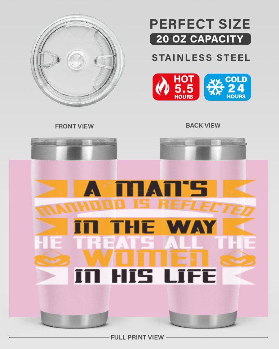 A stylish 20oz stainless steel tumbler with a press-in lid, showcasing a modern design and copper lining, perfect for hot and cold beverages.