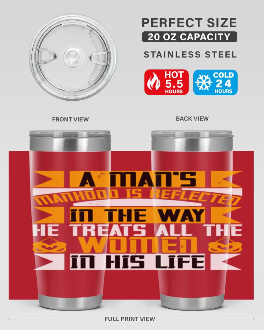 A stylish 20oz stainless steel tumbler with a press-in lid, showcasing a modern design and copper lining, perfect for hot and cold beverages.