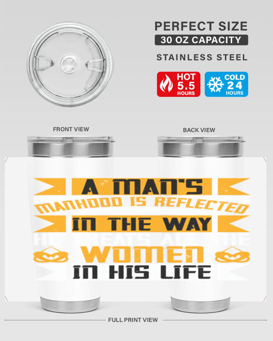 A stylish 20oz stainless steel tumbler with a press-in lid, showcasing a modern design and copper lining, perfect for hot and cold beverages.