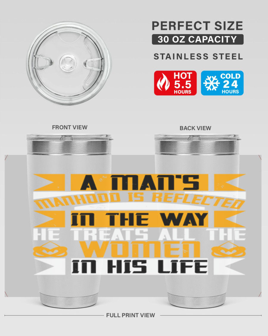 A stylish 20oz stainless steel tumbler with a press-in lid, showcasing a modern design and copper lining, perfect for hot and cold beverages.