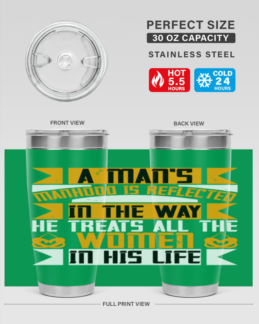 A stylish 20oz stainless steel tumbler with a press-in lid, showcasing a modern design and copper lining, perfect for hot and cold beverages.