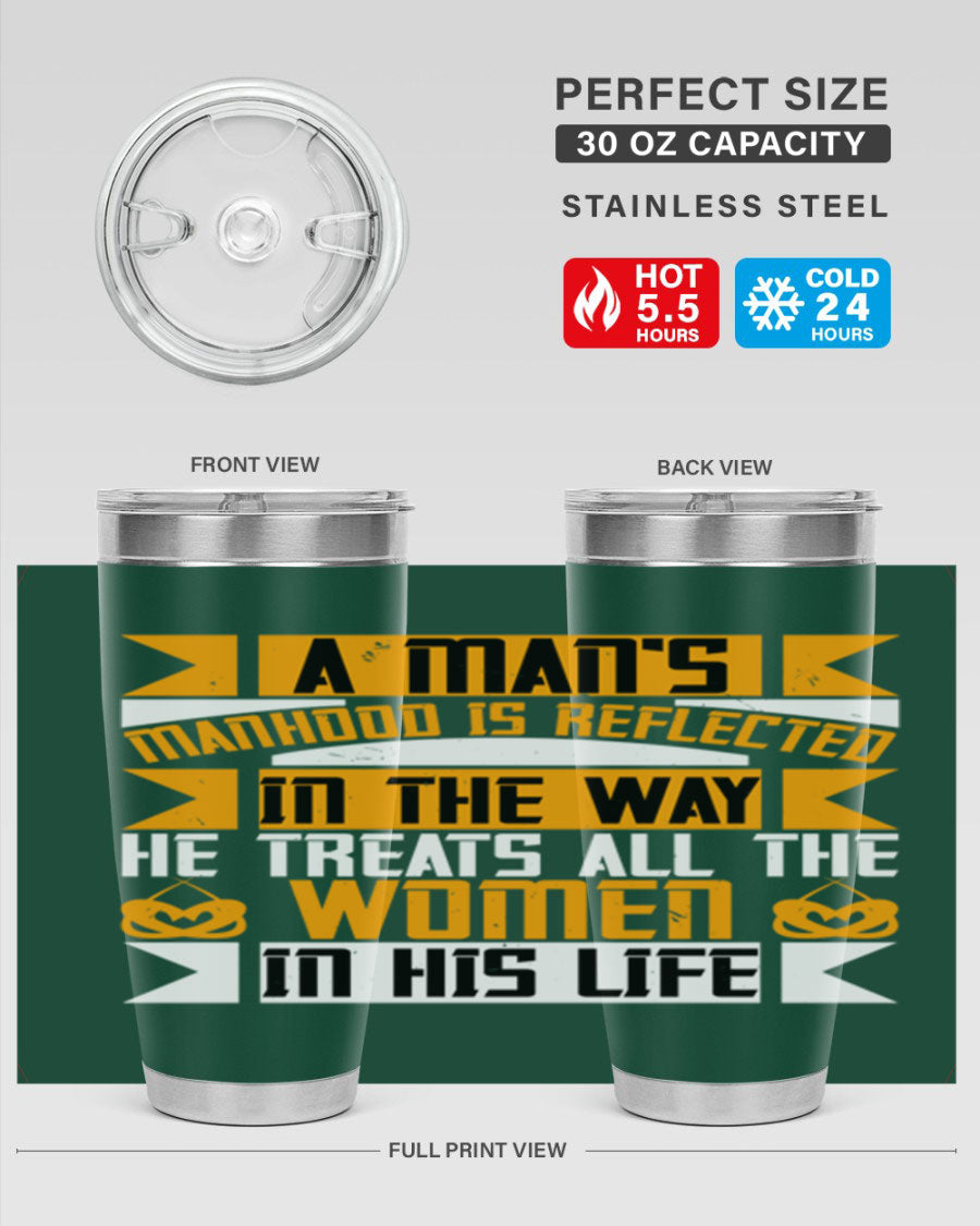 A stylish 20oz stainless steel tumbler with a press-in lid, showcasing a modern design and copper lining, perfect for hot and cold beverages.